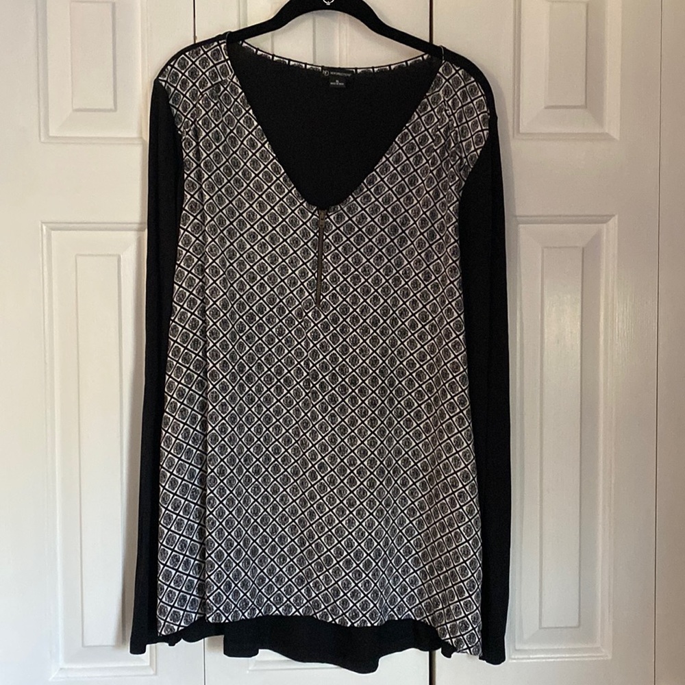 New Directions Black and White Top